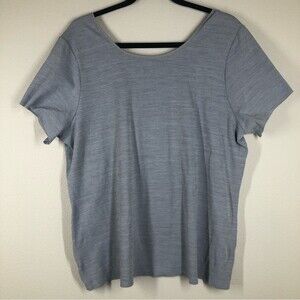 Nike Women's Yoga Luxe Short Sleeve Shirt Top Plus Size 1X DC5257-073